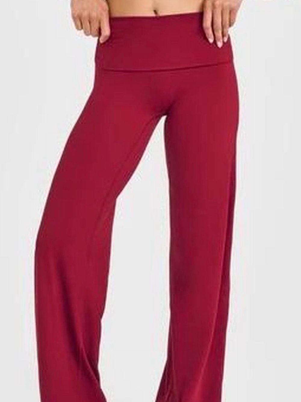 Women's Wide-Leg Yoga Pants in Wine